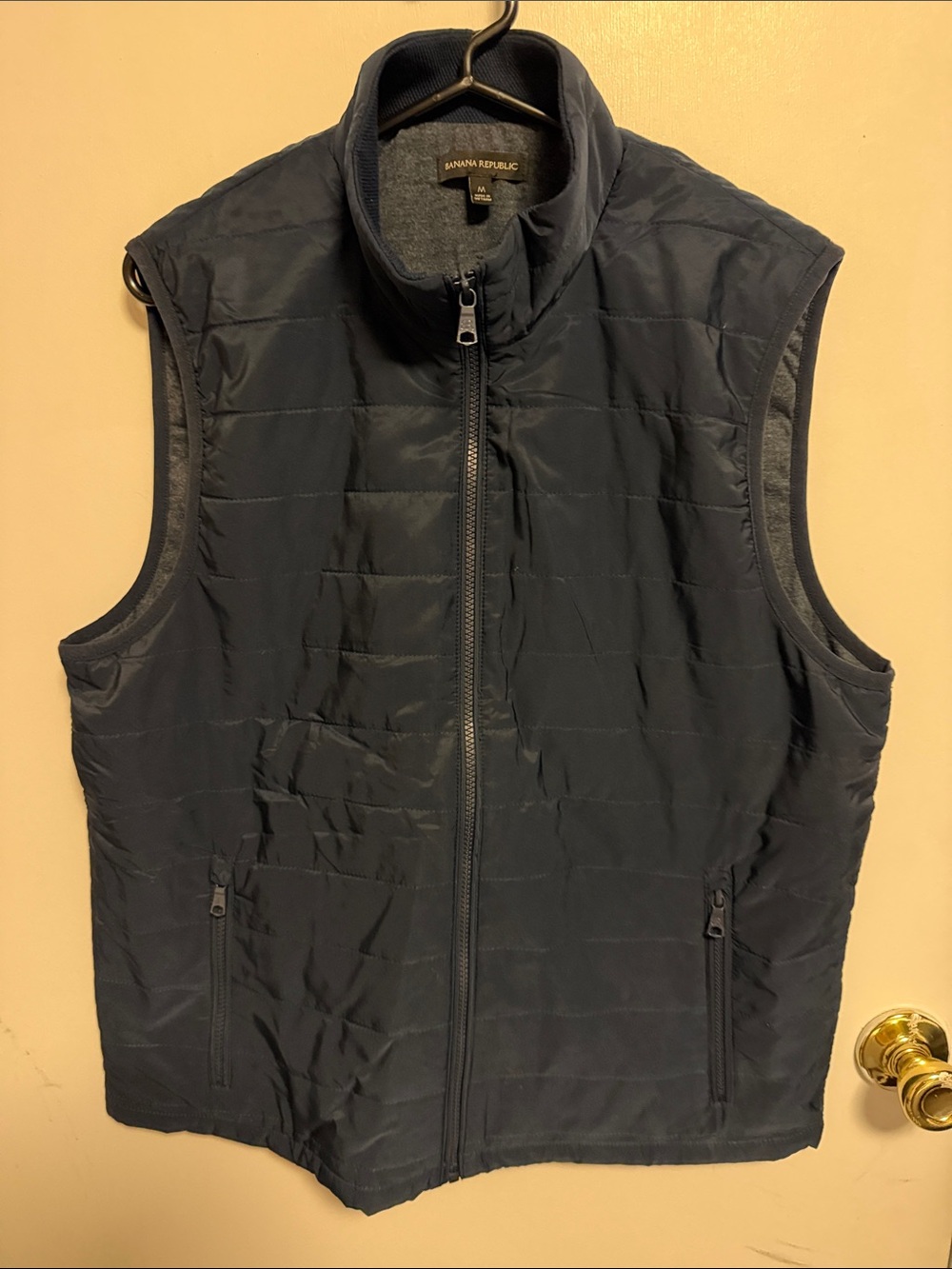 Banana Republic Men's Quilted Vest in Navy Blue